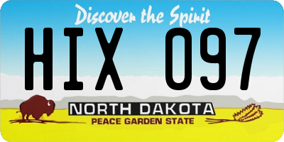 ND license plate HIX097
