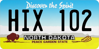 ND license plate HIX102