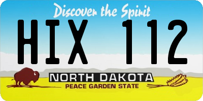 ND license plate HIX112