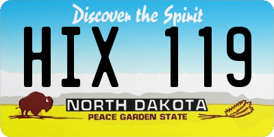 ND license plate HIX119