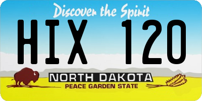ND license plate HIX120