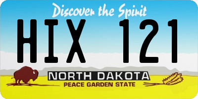 ND license plate HIX121