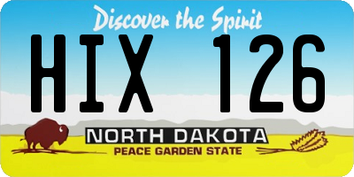 ND license plate HIX126