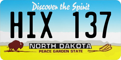 ND license plate HIX137