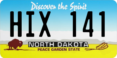 ND license plate HIX141