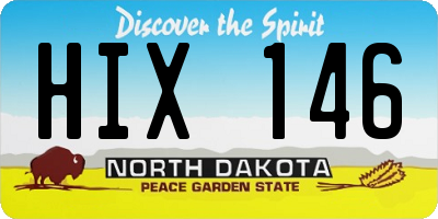 ND license plate HIX146