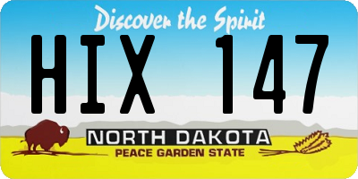 ND license plate HIX147