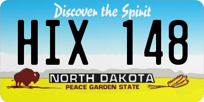 ND license plate HIX148