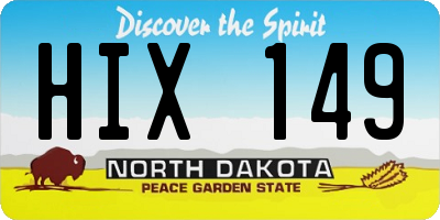 ND license plate HIX149