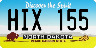 ND license plate HIX155