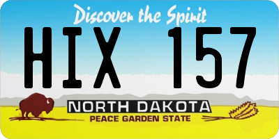 ND license plate HIX157