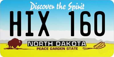 ND license plate HIX160