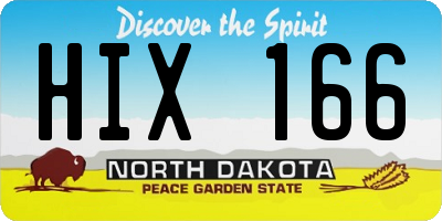 ND license plate HIX166
