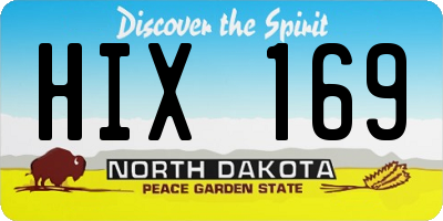 ND license plate HIX169
