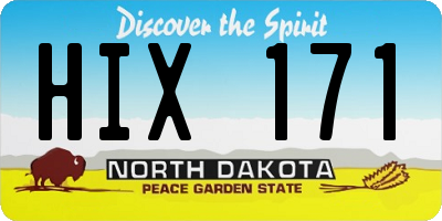 ND license plate HIX171