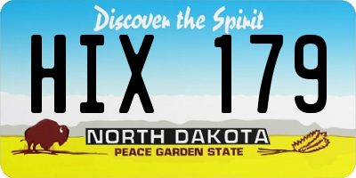 ND license plate HIX179