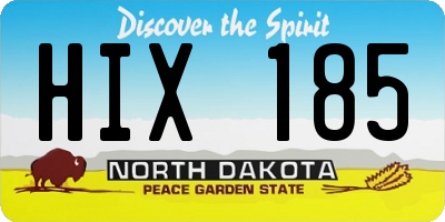 ND license plate HIX185