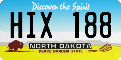 ND license plate HIX188