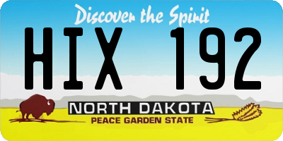 ND license plate HIX192