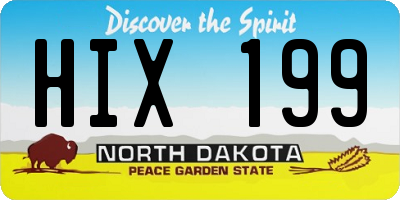 ND license plate HIX199