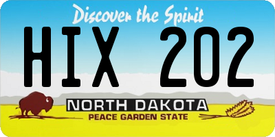 ND license plate HIX202