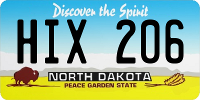 ND license plate HIX206