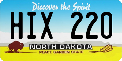 ND license plate HIX220