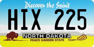ND license plate HIX225
