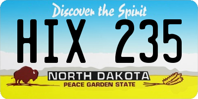 ND license plate HIX235