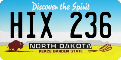 ND license plate HIX236
