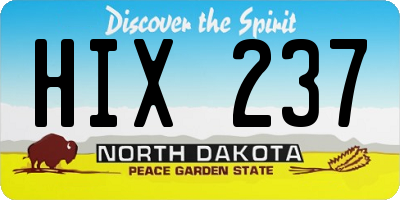ND license plate HIX237
