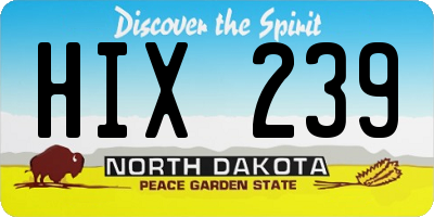 ND license plate HIX239