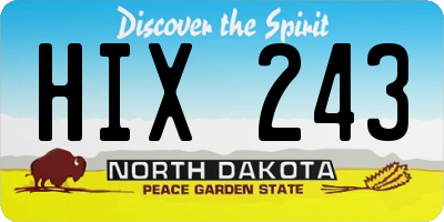 ND license plate HIX243
