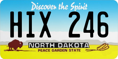 ND license plate HIX246