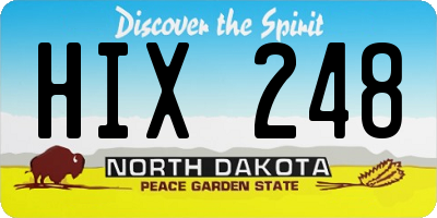 ND license plate HIX248