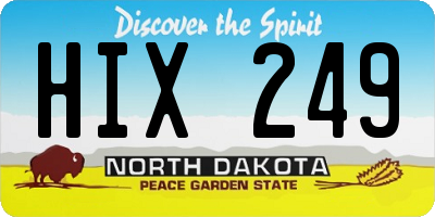 ND license plate HIX249