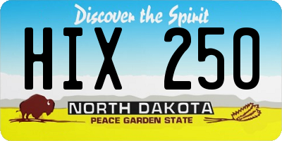 ND license plate HIX250