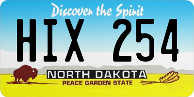 ND license plate HIX254