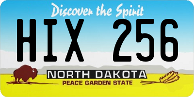 ND license plate HIX256