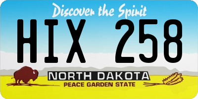 ND license plate HIX258