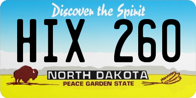 ND license plate HIX260