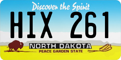 ND license plate HIX261