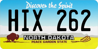 ND license plate HIX262