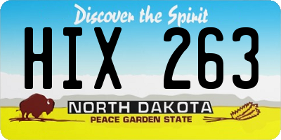 ND license plate HIX263