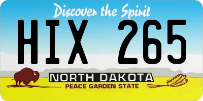 ND license plate HIX265