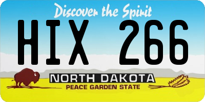 ND license plate HIX266