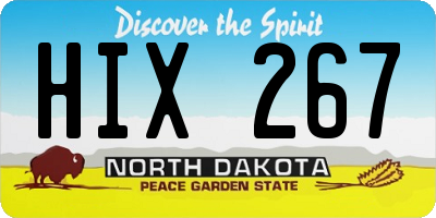 ND license plate HIX267