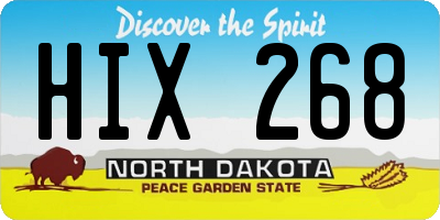 ND license plate HIX268