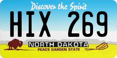 ND license plate HIX269