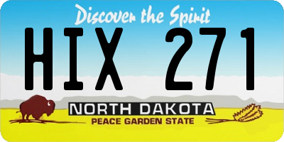 ND license plate HIX271